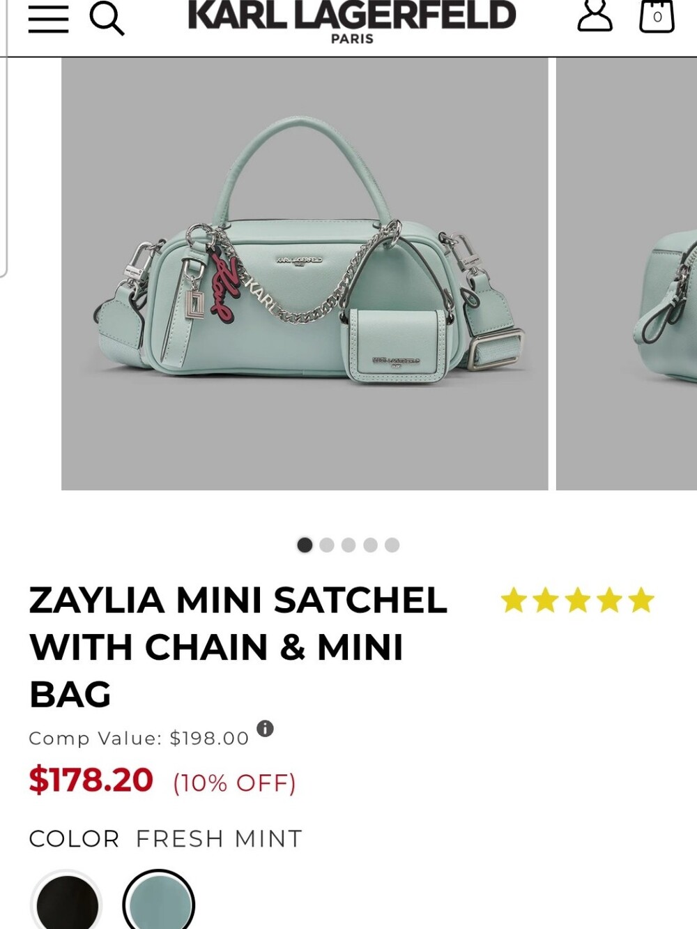 NWT! Karl Lagerfeld Zaylia Satchel with Chain & Charms! - Picture 12 of 12
